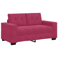 Vidaxl Kavčna garnitura 3 pcs Vetrna rdeča 221 x 80 x 80 cm Žamet