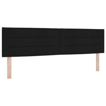 Vidaxl LED glava postelje z LED trakami z vzglavjem Črna 180 cm blago