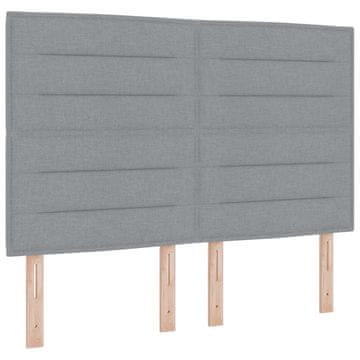 Vidaxl LED glava postelje z LED trakami Svetlo siva 160 cm blago