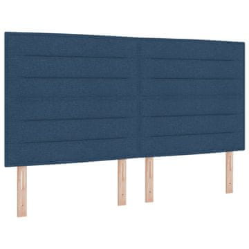 Vidaxl LED glava postelje z LED trakami z vzglavjem Modra 180 cm blago