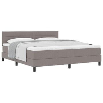 Vidaxl Postelja z vzmetnico z vzglavjem Taupe 180 x 200 cm blago