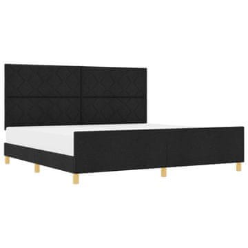 Vidaxl Konstrukcija postelje z vzglavjem Črna 200 x 200 cm blago