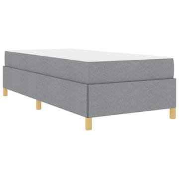 Vidaxl Konstrukcija postelje z vzmetnico Svetlo siva 80 x 200 cm blago
