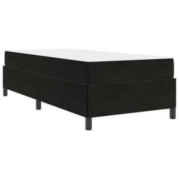 Vidaxl Konstrukcija postelje z vzmetnico Črna 80 x 200 cm blago