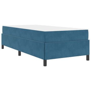 Vidaxl Konstrukcija postelje z vzmetnico Temno modra 80 x 200 cm blago