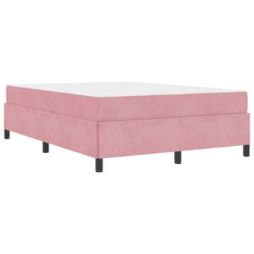 Vidaxl Konstrukcija postelje z vzmetnico Roza 160 x 200 cm blago
