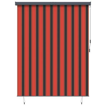 Vidaxl Rolo Črtasto Oranžna in Rjava 200 x 250 cm Tkanina in aluminij