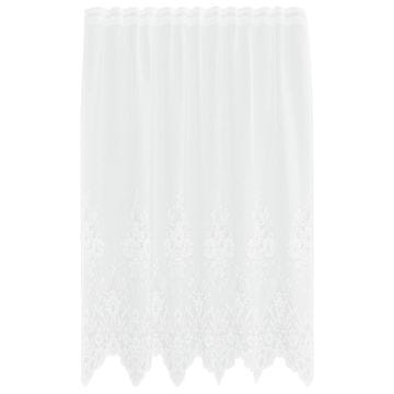 Vidaxl Čipkasta Zavesa z zavesami Bela 180 x 150 cm Poliester
