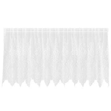 Vidaxl Čipkasta Zavesa z zavesami Bela 100 x 300 cm Poliester