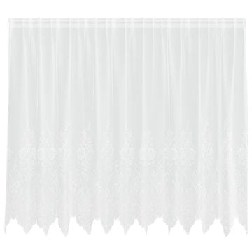 Vidaxl Čipkasta Zavesa z zavesami Bela 160 x 300 cm Poliester