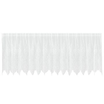 Vidaxl Čipkasta Zavesa z zavesami Bela 120 x 400 cm Poliester