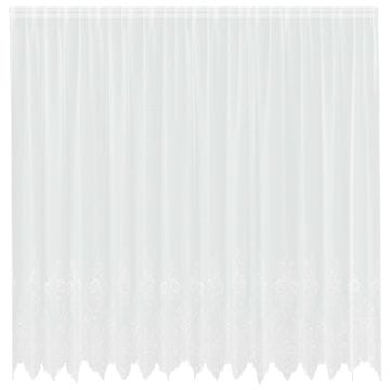 Vidaxl Čipkasta Zavesa z zavesami Bela 245 x 400 cm Poliester