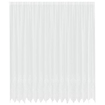 Vidaxl Čipkasta Zavesa z zavesami Bela 300 x 400 cm Poliester