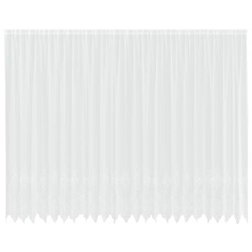 Vidaxl Čipkasta Zavesa z zavesami Bela 300 x 600 cm Poliester