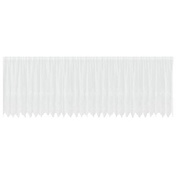 Vidaxl Čipkasta Zavesa z zavesami Bela 140 x 750 cm Poliester