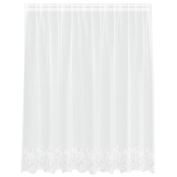 Vidaxl Čipkasta Zavesa z zavesami Bela 140 x 200 cm Poliester