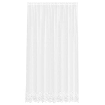 Vidaxl Čipkasta Zavesa z zavesami Bela 240 x 200 cm Poliester
