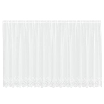 Vidaxl Čipkasta Zavesa z zavesami Bela 180 x 400 cm Poliester