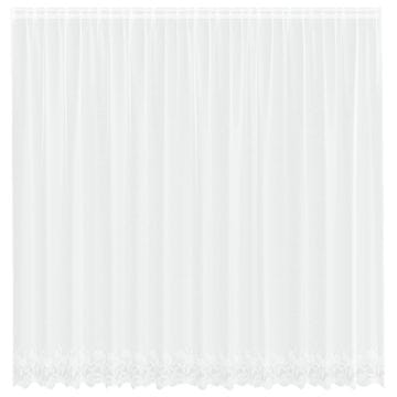 Vidaxl Čipkasta Zavesa z zavesami Bela 200 x 400 cm Poliester