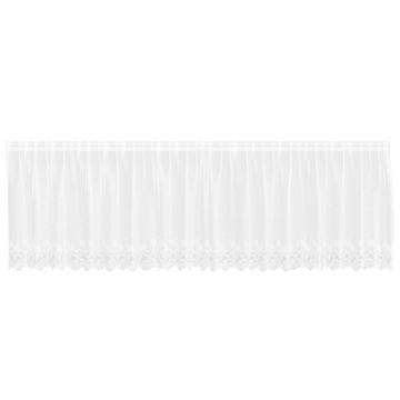 Vidaxl Čipkasta Zavesa z zavesami Cvetlični Bela 80 x 500 cm Poliester