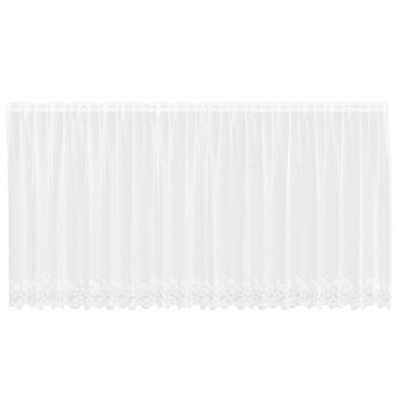 Vidaxl Čipkasta Zavesa z zavesami Bela 160 x 500 cm Poliester