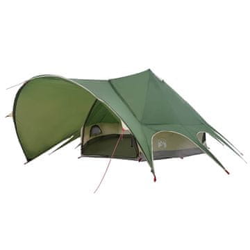 Vidaxl Teepee šotor za 9 oseb Zelena in Siva 600 x 600 x 347 cm