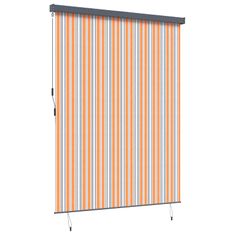 Vidaxl Rolo Črtasto Rumena in modra 200 x 250 cm Tkanina in aluminij