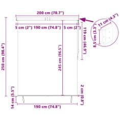 Vidaxl Rolo Črtasto Rumena in modra 200 x 250 cm Tkanina in aluminij