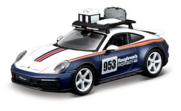 BBurago - RACE, Porsche 911 Dakar, belo-modra kovinska, 1:24