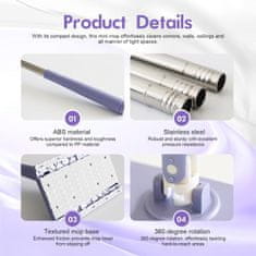 Netscroll Pripomoček za čiščenje z 360 stopinj glavo za tla, okna in pohištvo, RapidMop