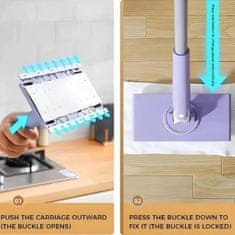 Netscroll Pripomoček za čiščenje z 360 stopinj glavo za tla, okna in pohištvo, RapidMop