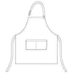 Egochef Kuhinjski predpasnik / 70x70cm / bel / krajši / 2kos