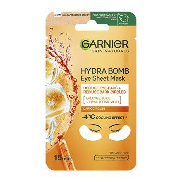 Garnier Spodbudna maska za oči s pomarančnim sokom in hialuronsko kislino (maska za očesno tkivo) 6 g