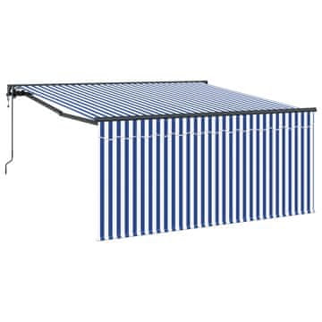 Vidaxl Retraktilna tenda Modra in bela 300 x 250 cm
