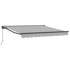 Vidaxl Ročna tenda 3 x 2,5 m Svetlo siva 100% poliester