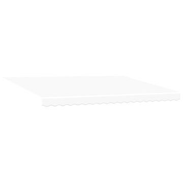 Vidaxl Vlečna tenda Bela 450 × 350 cm Tkanina in aluminij