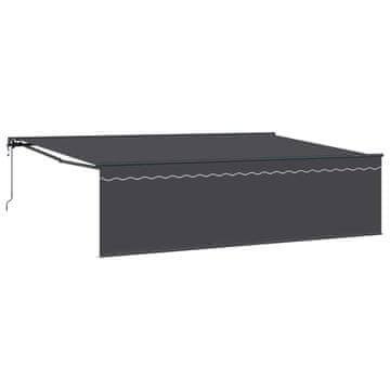 Vidaxl Retraktilna tenda Antracit 500 × 300 cm Poliester in aluminij
