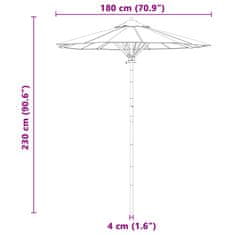 Vidaxl Vrtni dežnik Okrogla Ø 180 x 230 cm Bambus Temno siva