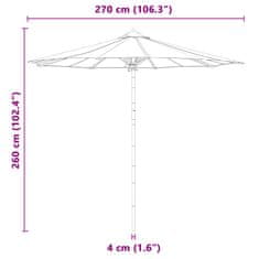 Vidaxl Vrtni dežnik Okrogla Ø 270 x 260 cm Bambus Temno siva