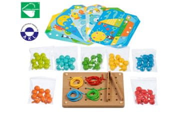 Lucy &amp; Leo 321 Mozaik s pinceto in vezenjem - leseni igralni set z vzorci