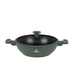 Ponev Wok s pokrovom in površino iz titana 30 cm Matte Green Collection BH-8160