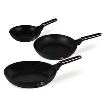 Berlingerhaus Komplet 3 kosov ponev Black Rose Collection BH-8360 s površino iz titana