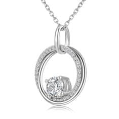 AVESTLINE Srebrna verižica z obeskom prepletenih krogov in moissanitom 0,8 ct
