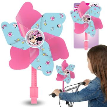 Disney DISNEY Minnie Mouse Ventilator za krmilo kolesa, Ventilator z ročajem za otroške skuterje