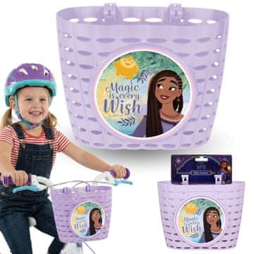 Disney DISNEY WISH Asha Košarica za krmilo za otroke, košarica za deklice za kolesa in skuterje 20x15x16 cm