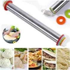 HOME & MARKER® Nastavljiv valjar za testo , 4 obroči za popolno debelino, nerjavno jeklo | THICKROLL