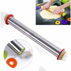 HOME & MARKER® Nastavljiv valjar za testo , 4 obroči za popolno debelino, nerjavno jeklo | THICKROLL