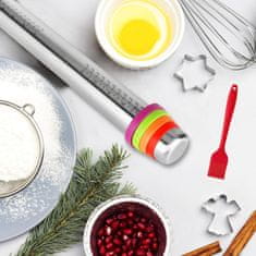 HOME & MARKER® Nastavljiv valjar za testo , 4 obroči za popolno debelino, nerjavno jeklo | THICKROLL