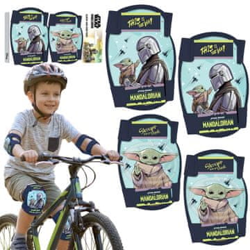Disney STAR WARS The Mandalorian Kolenske in komolčne ščitnike za otroke za kolesa, skuterje in rolerje