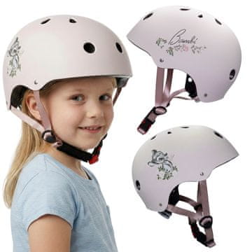 Disney DISNEY Bambi Varna, bež otroška kolesarska čelada, športna, lahka, nastavljiva 52-56 cm
